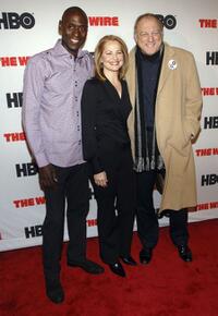 Lance Reddick, Deirdre Lovejoy and John Doman at the premiere of "The Wire."
