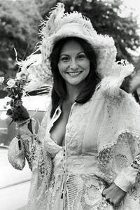  Linda Lovelace poses in a lace outfit June 19, 1974 in England. 