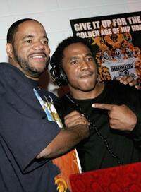 Ed Lover and Q-Tip at the VH1's 2005 Hip Hop Honors Pre-party.