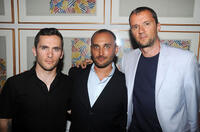Russell Baer, director Amir Bar Lev and John Battsek at the after party of the premiere of "The Tilman Story."
