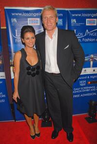 Monica Cruz and Dolph Lundgren at the world premiere of "The Inquiry" during the Los Angeles Italia Film Festival.