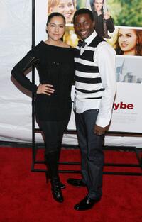 Derek Luke and guest at the premiere of "Definitely, Maybe."