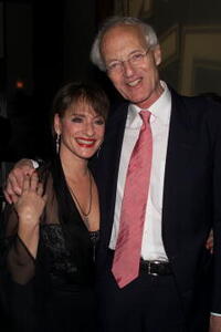 Patti LuPone and play write Michael Frayn at the opening night party of "Noises Off".