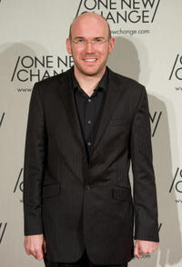 Alex MacQueen at the One New Change Rooftop Terrace party in London.