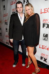 Jim Jefferies and Kate Luyben at the screening of "Legit" in California.
