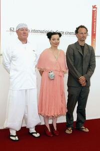 Peter Strietmann, Bjork and Matthew Barney at the photocall of "Drawing Restraint 9" during the 62nd Venice Film Festival.