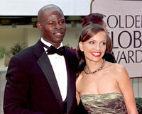 Djimon Hounsou and Victoria Mahoney at the 55th Annual Golden Globe Awards.