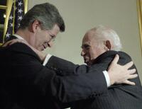 Norman Mailer and Jean-David Levitte, after Mailer received the medal of Chevalier of the Legion of Honor.