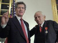 Norman Mailer and Jean-David Levitte, after receiving the medal of Chevalier of the Legion of Honor.