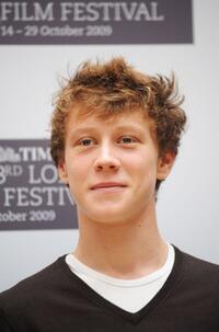 George MacKay at the photocall of "The Boys Are Back" during the Times BFI 53rd London Film Festival.