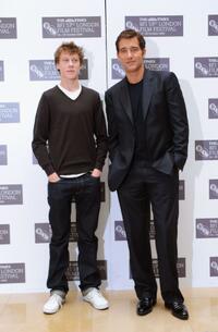 George MacKay and Clive Owen at the photocall of "The Boys Are Back" during the Times BFI 53rd London Film Festival.
