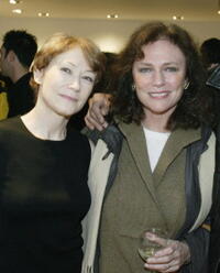 Ann Magnuson and Jacqueline Bisset at the opening of photographer, Patrick McMullan's gallery of New York night life.