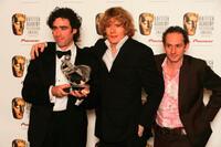 Stephen Mangan, Julian Rhind-Tutt and Karl Theobald at the Pioneer British Academy Television Awards.