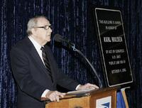 Karl Malden at the dedication of the Barrington Station Post Office.