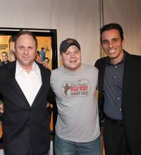 Picture House president Bob Berney, John Caparulo and Sebastian Maniscalco at the California premiere of "Vince Vaughn's Wild West Comedy Show."