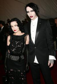 Dita Von Teese and Marilyn Manson at the Metropolitan Museum of Art Costume Institute Benefit Gala: Anglomania.