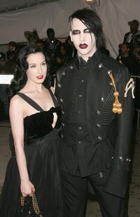 Dita Von Teese and Marilyn Manson at the MET Costume Institute Gala Celebrating Chanel.