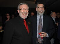 Leonard Maltin and John Landis at the premiere of the restored 3D classic "Hondo".