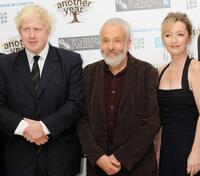 Mayor of London Boris Johnson, director Mike Leigh and Lesley Manville at the premiere of "Another Year" during the 54th BFI London Film Festival.