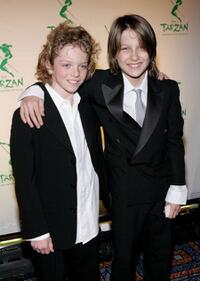 Alex Rutherford and Daniel Manche at the after party of the opening night of "Tarzan."
