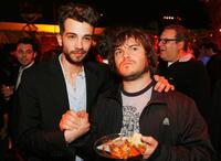 Jay Baruchel and Jack Black at the after party of the premiere of "Knocked Up."