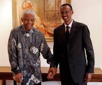 Nelson Mandela and Paul Kagame at the Nelson Mandela Foundation.