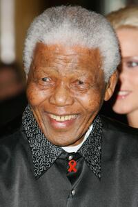Nelson Mandela at the Unite For A Better World Gala Dinner.