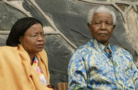 Nelson Mandela and Graca Machel at the Robben Island Press Conference.