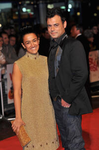 Zita Sattar and Emil Marwa at the premiere of "West Is West" during the 54th BFI London Film Festival.