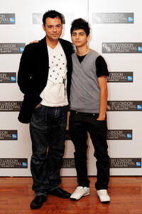 Emil Marwa and Aqib Khan at the portrait session of "West Is West" during the 54th BFI London Film Festival.