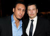 Aasif Mandvi and Nick Damici at the opening night afterparty of "SOS."