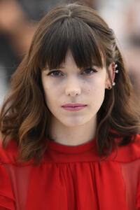 Stacy Martin at the "Redoutable (Le Redoutable)" photocall during the 70th annual Cannes Film Festival.