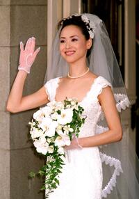 Seiko Matsuda at the wedding ceremony in Tokyo.