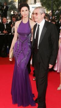 Alessandra Martines and Claude Lelouch at the premiere of "No Country For Old Men" during the 60th International Cannes Film Festival.