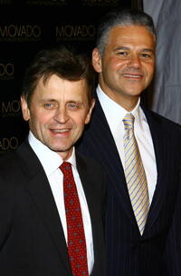 Mikhail Baryshnikov and Movado Efraim Grinberg at the celebration for Movado's 60 years of modern design at the Cooper-Hewitt National Design Museum.