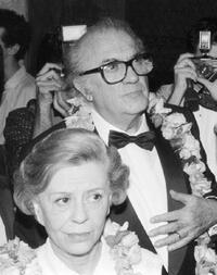 Giulietta Masina and Federico Fellini at the 'Area', a club.