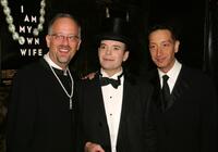 Doug Wright, Jefferson Mays and Moises Kaufman at the after party of the opening of "I Am My Own Wife."