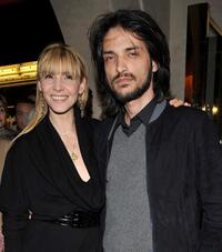 Clotilde Courau and Vincent Martinez at the opening of a new YSL store.