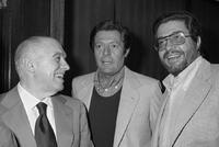 Marcello Mastroianni, Carlo Ponti and Ettore Scola at the gala screening of "Una Giornata Particolare".