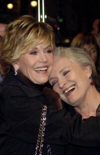 Marie-Christine Barrault and Jane Fonda at the premiere of the film documentary "Vadim, le milliardaire du bonheur".