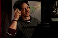 James McAvoy on the set of "Arthur Christmas."
