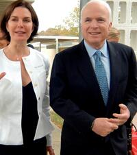 Sela Ward and John McCain at the Hope Village for Children.