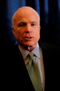 John McCain at the town hall meeting in the Royal Poinciana Ballroom.