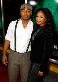 Columbus Short and Tanee McCall at the premiere of "Quarantine."