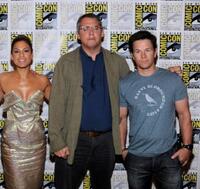 Eva Mendes, Adam McKay and Mark Wahlberg at the press conference of "The Other Guys."