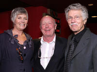 Kelly McGillis, director Tony Scott and Tom Skerritt at the California premiere of "Top Gun."