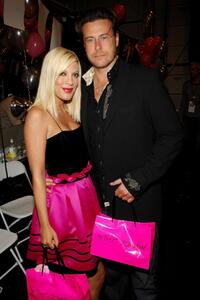 Tori Spelling and Dean McDermott at the Betsey Johnson 2008 fashion show during the Mercedes-Benz Fashion Week Spring 2008.