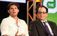 Kristoffer Polaha and Austin Basis at the CW Network portion of 2009 Summer Television Critics Association Press Tour.