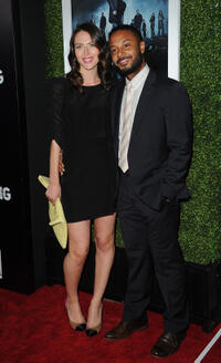Brandon Jay McLaren and guest at the California premiere of "The Killing" Season 5.