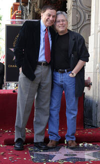 Composers Richard Sherman and Alan Menken at the Walk of Fame star ceremony for Alan Menken.